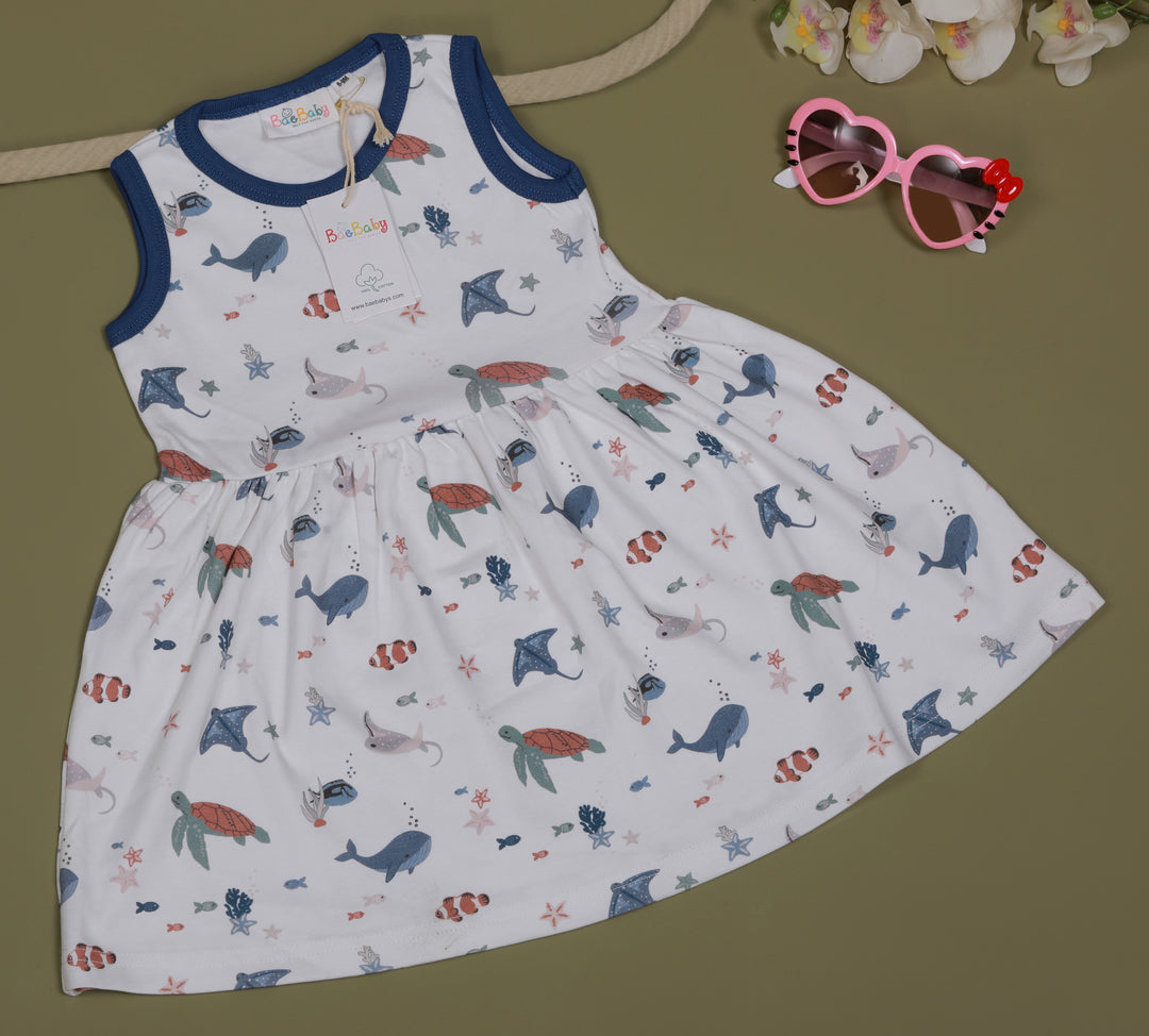 SLEEVELESS GATHERED SKIRT